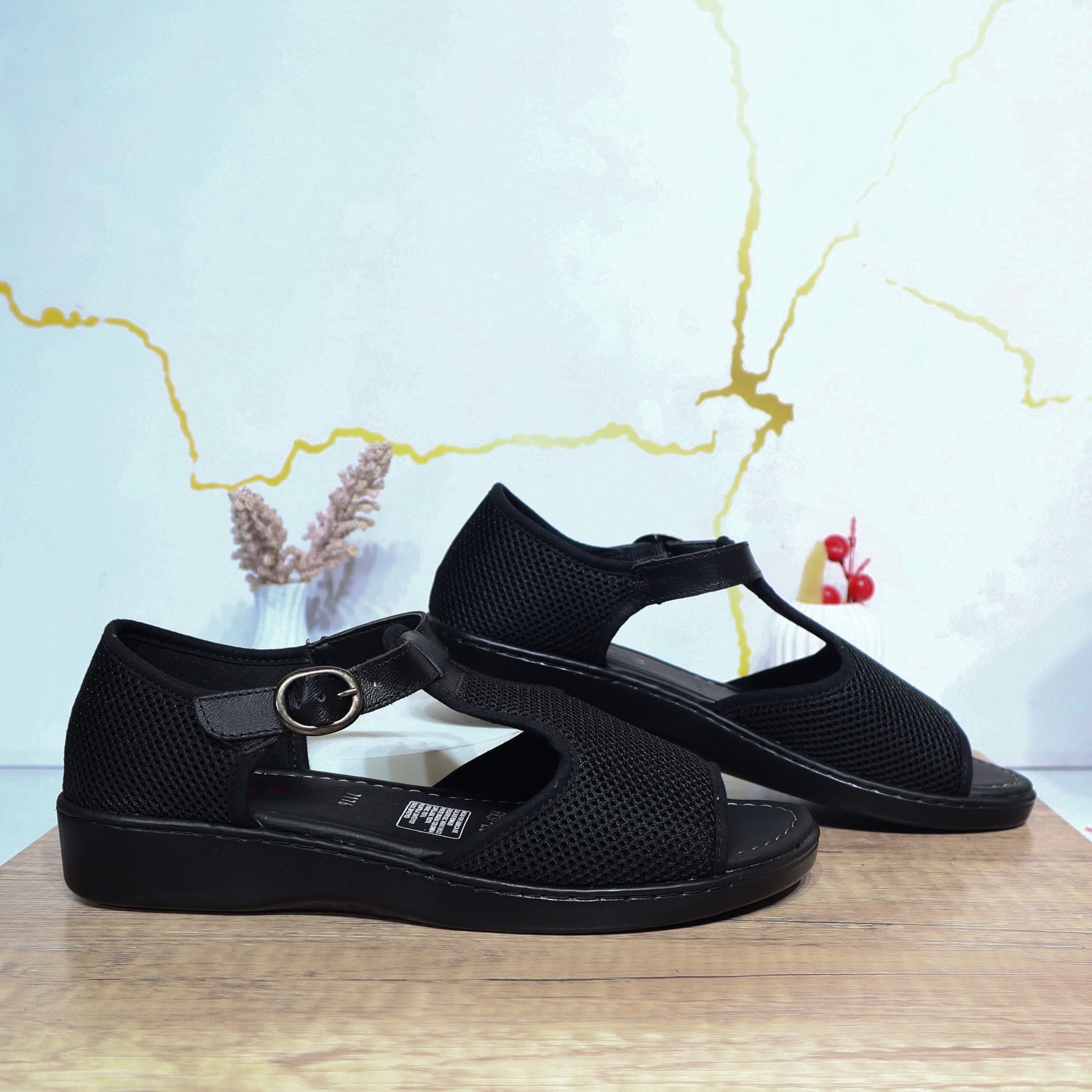 Romulo sandalia negro para mujer RO7176