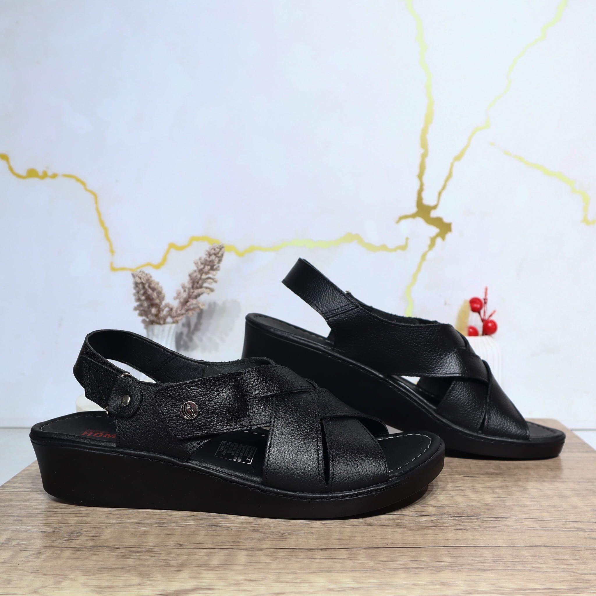 Romulo sandalia negro para mujer RO7206