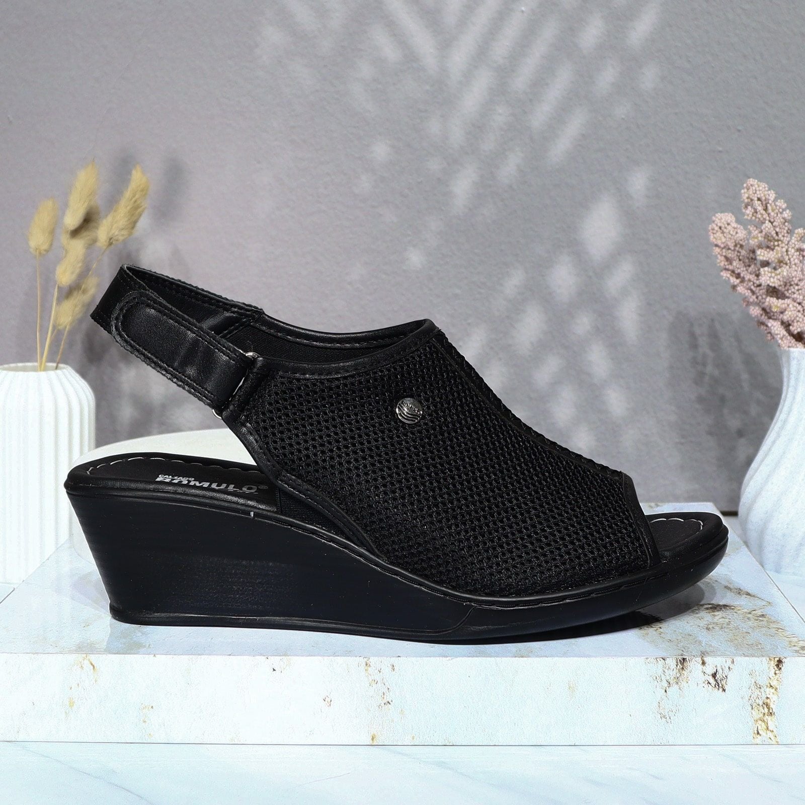 Romulo sandalia negro para mujer RO3149