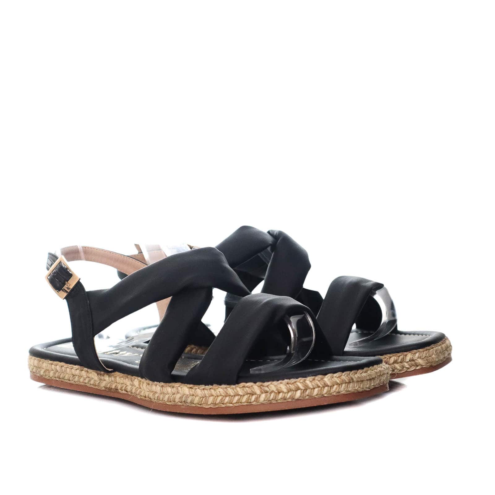 Sandalia plana negro para mujer 1707-Z101