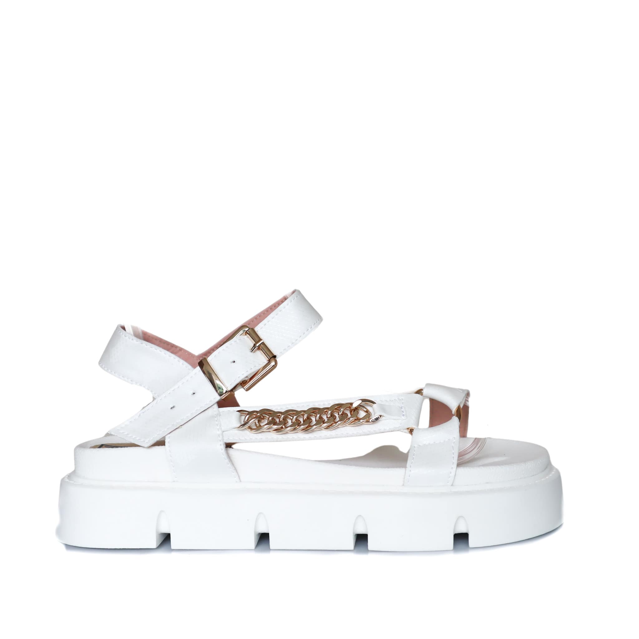 Sandalia plana blanco para mujer H-BETTY