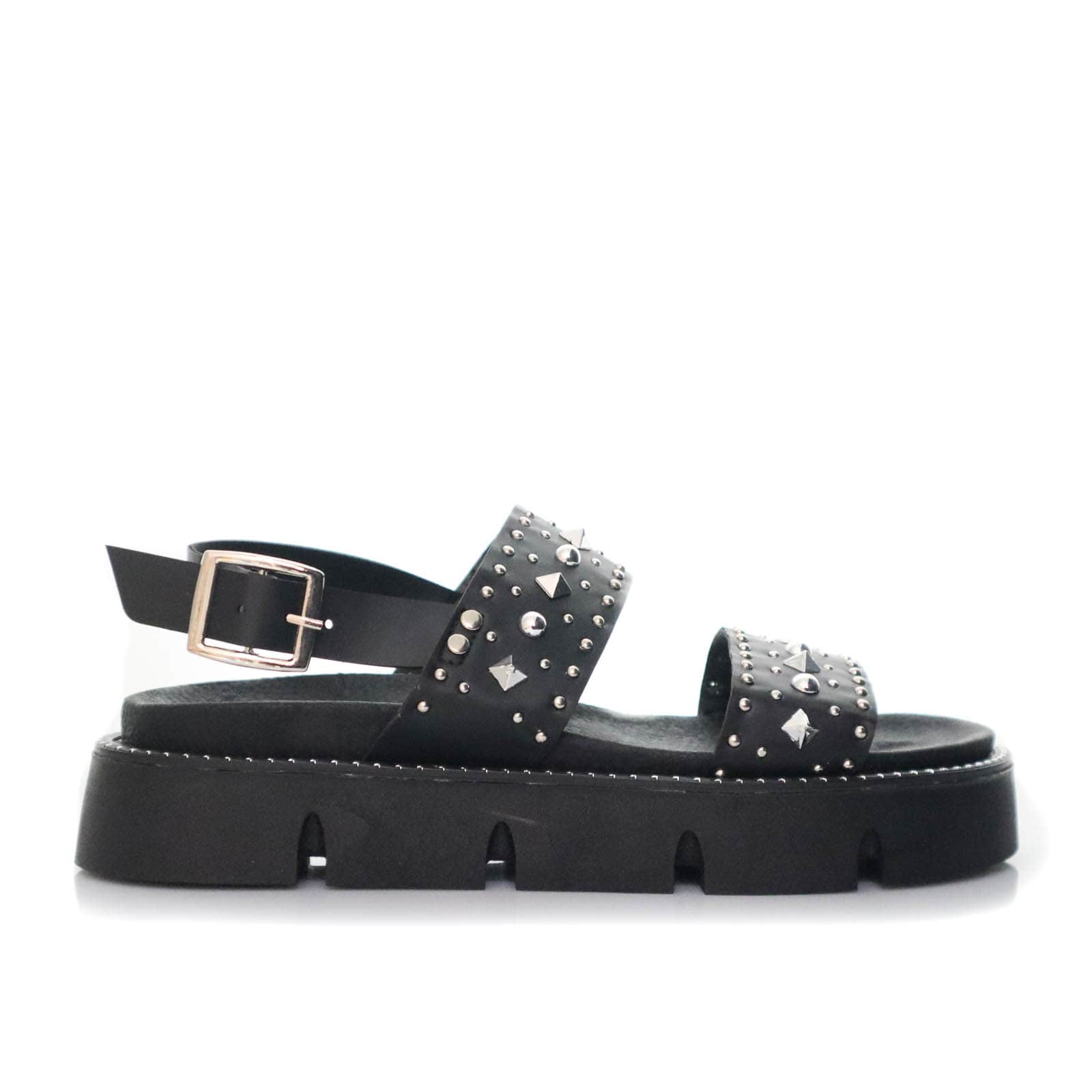 Sandalia plana negro para mujer 2215C-Z409