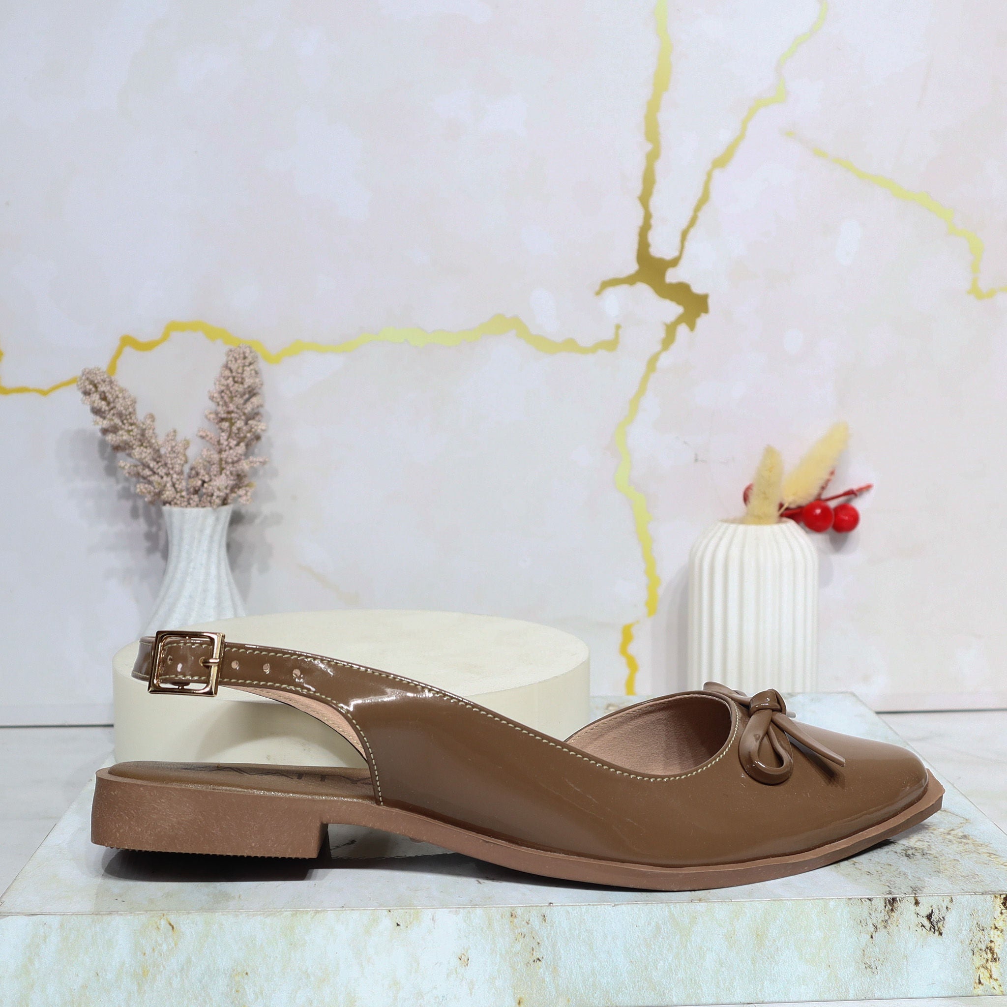 Baleta chocolate x charol para mujer 0183-Z722