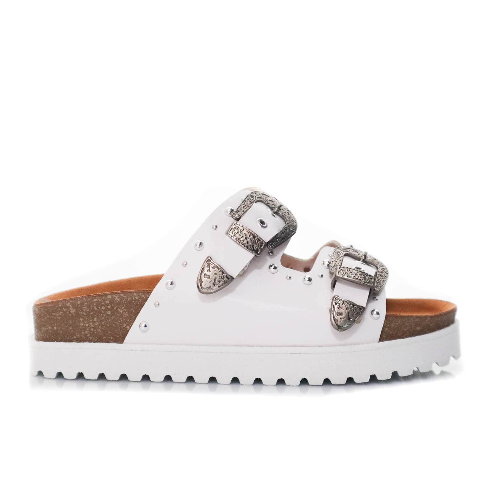 Sandalia plana blanco para mujer 1001-Z683