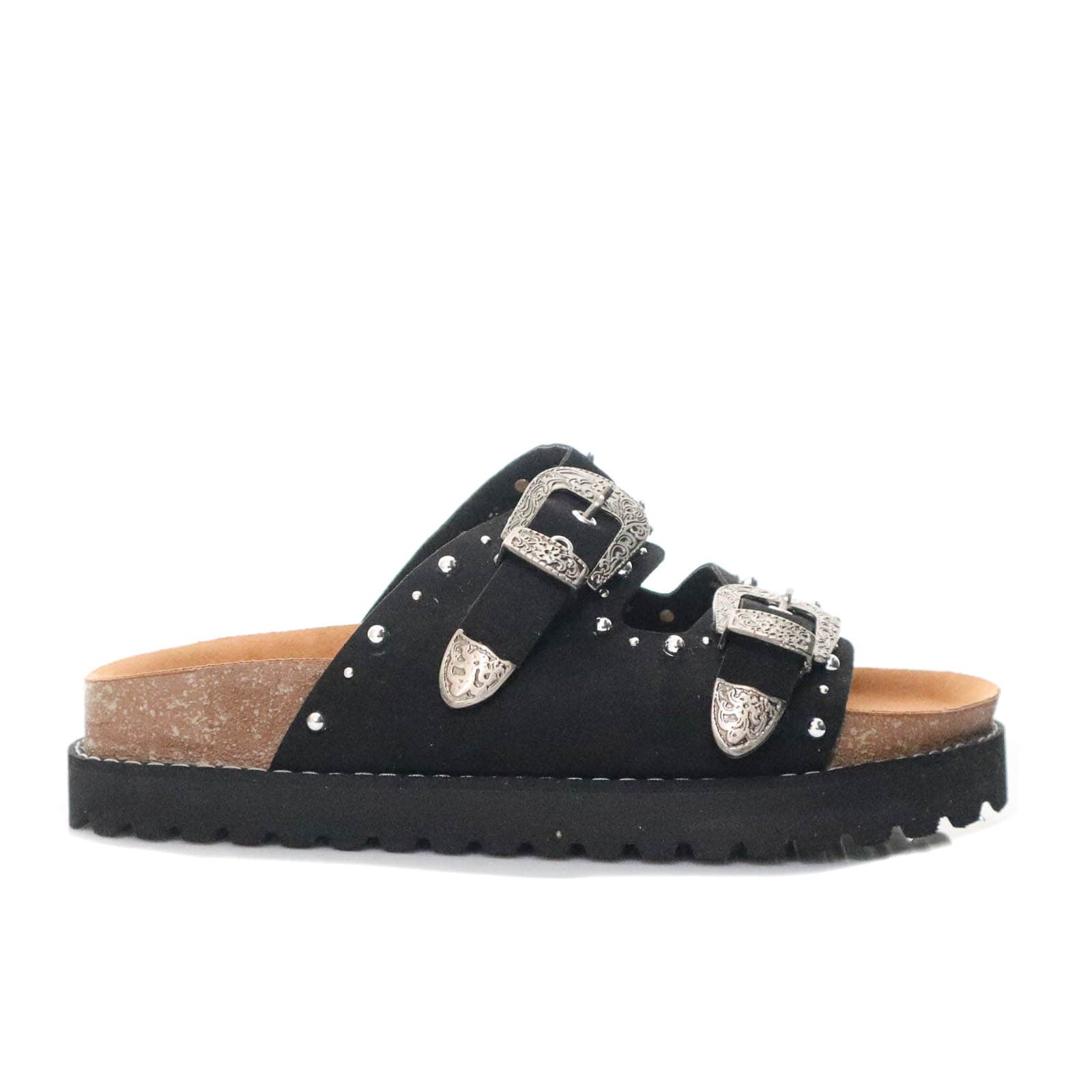 Sandalia plana negro para mujer 1001-Z683