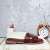 Sandalia plana vinotinto para mujer 1005-Z148