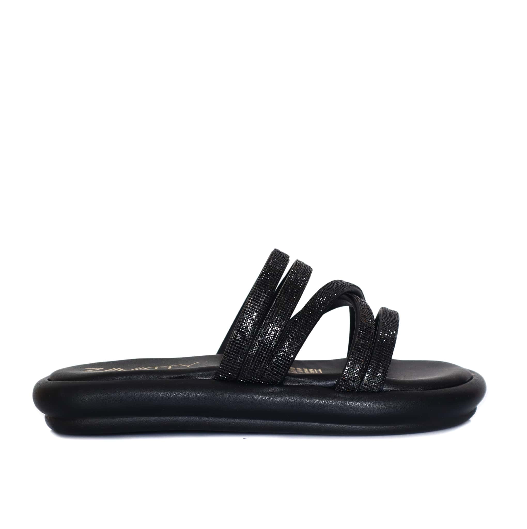 Sandalia plana negro para mujer 1026-Z43