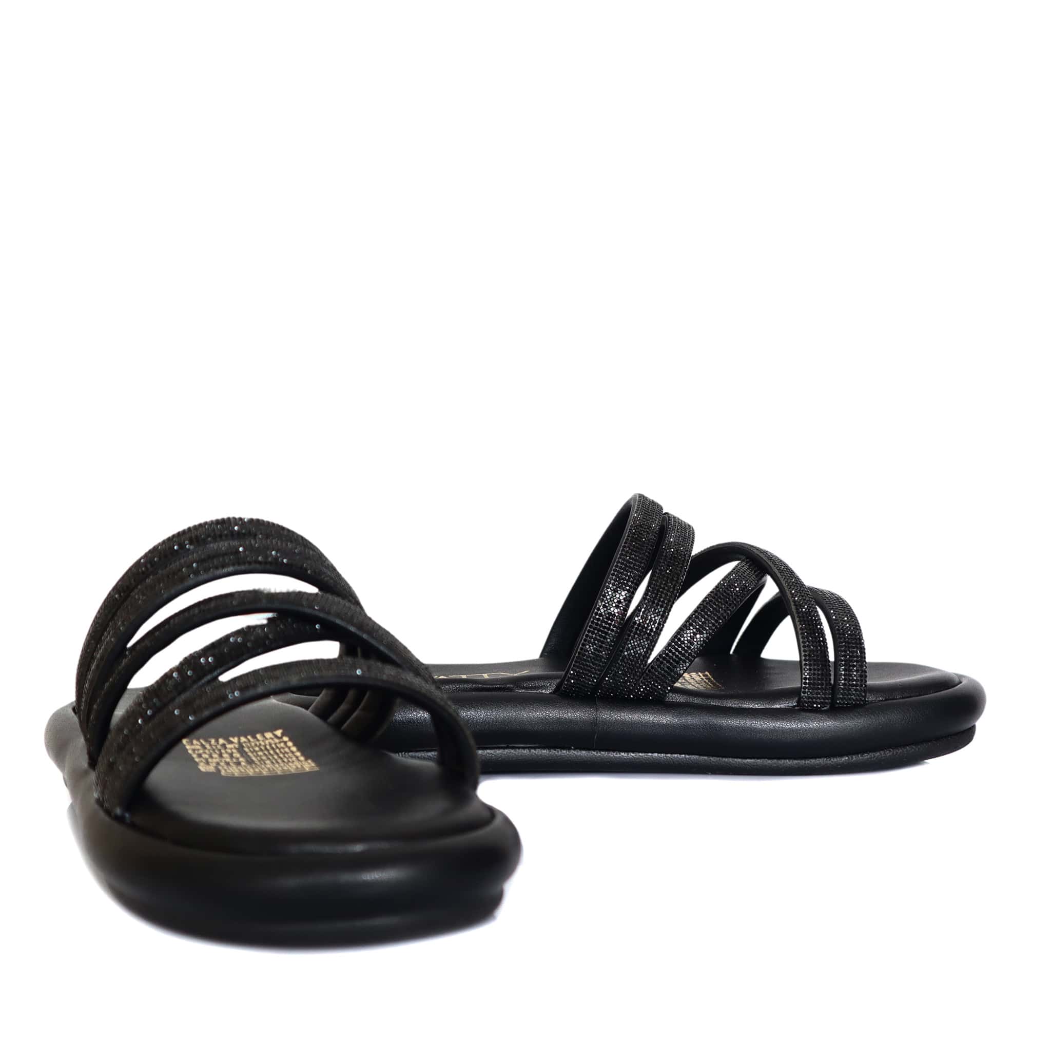 Sandalia plana negro para mujer 1026-Z43