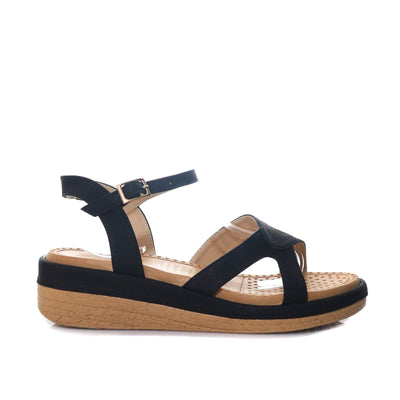 Sandalia plana negro para mujer 1027-Z431