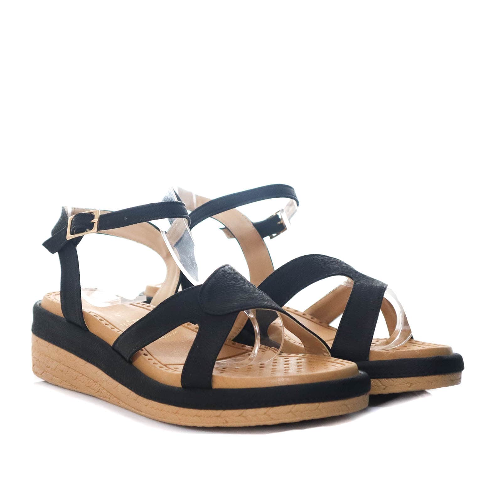 Sandalia plana negro para mujer 1027-Z431