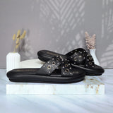 Sandalia plana negro para mujer 1030-Z43