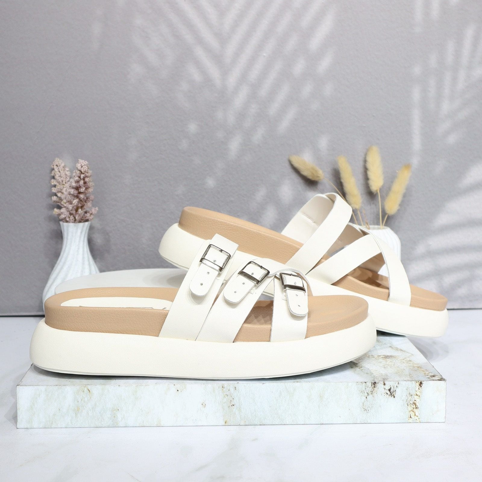 Sandalia tacon talco para mujer 1061-Z43