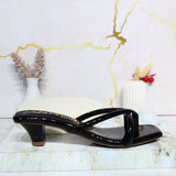 Sandalia tacon negro charol para mujer 1328-Z725