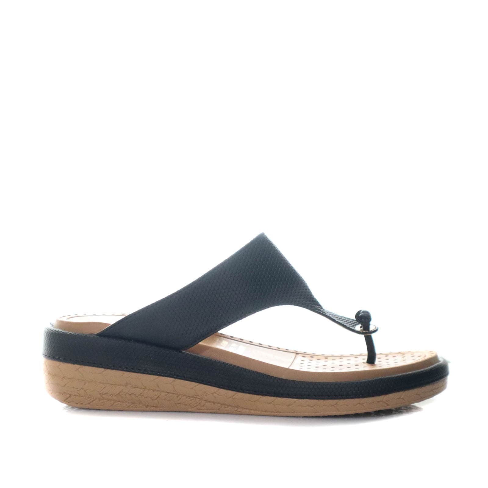 Sandalia plana negro para mujer 134-Z431