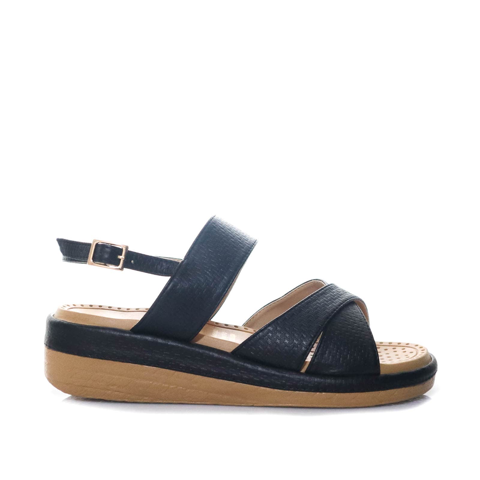 Sandalia plana negro para mujer 149-Z431