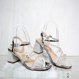 Sandalia 5 1/2 brillos plata para mujer 180-Z805