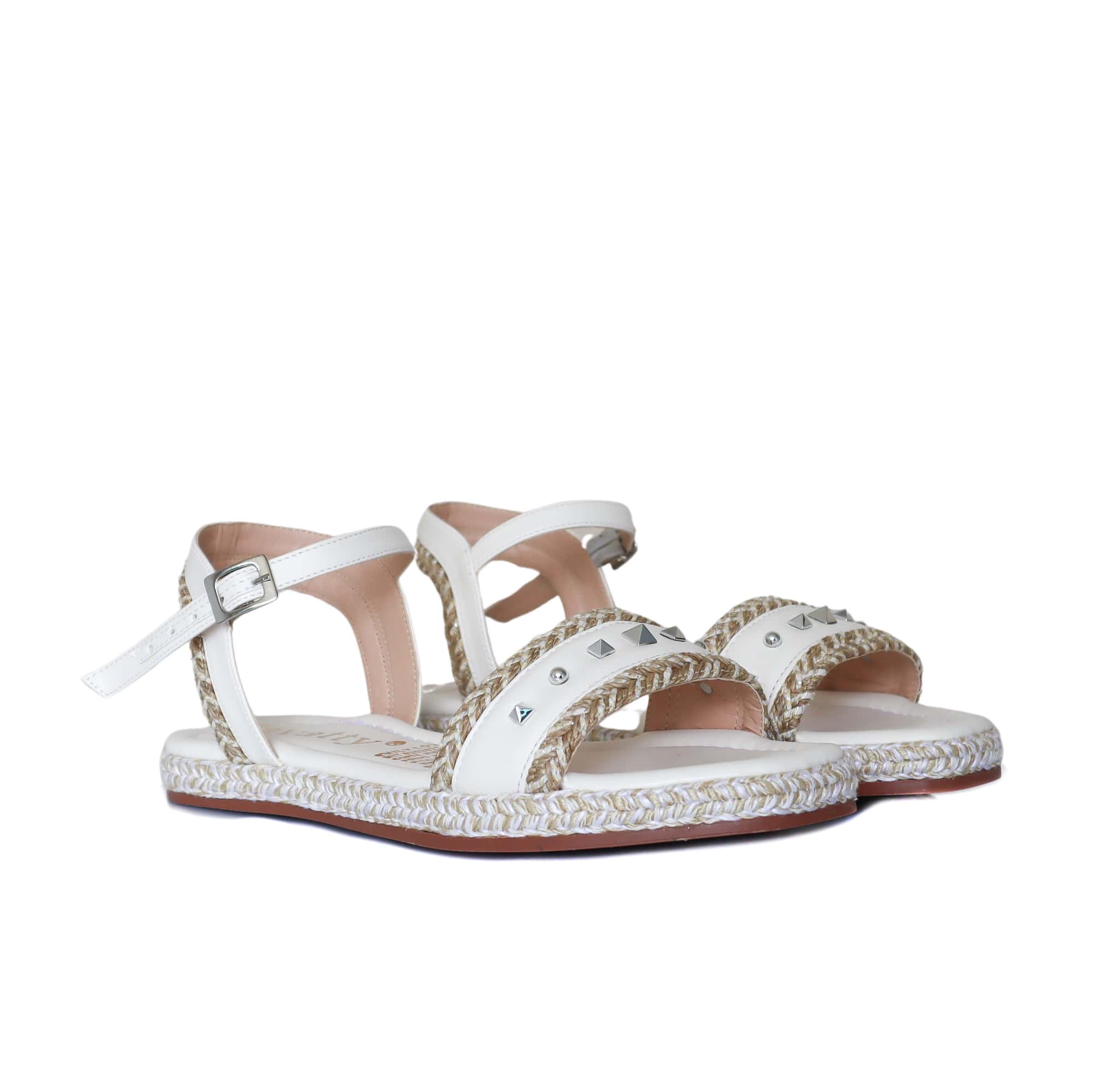 Sandalia plana talco para mujer 1801-Z101