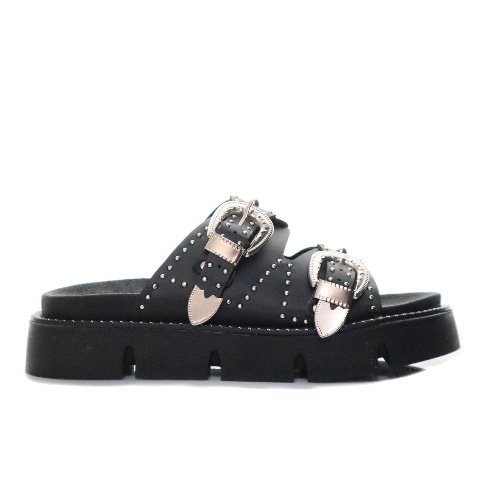 Sandalia plana negro para mujer 2035-Z409