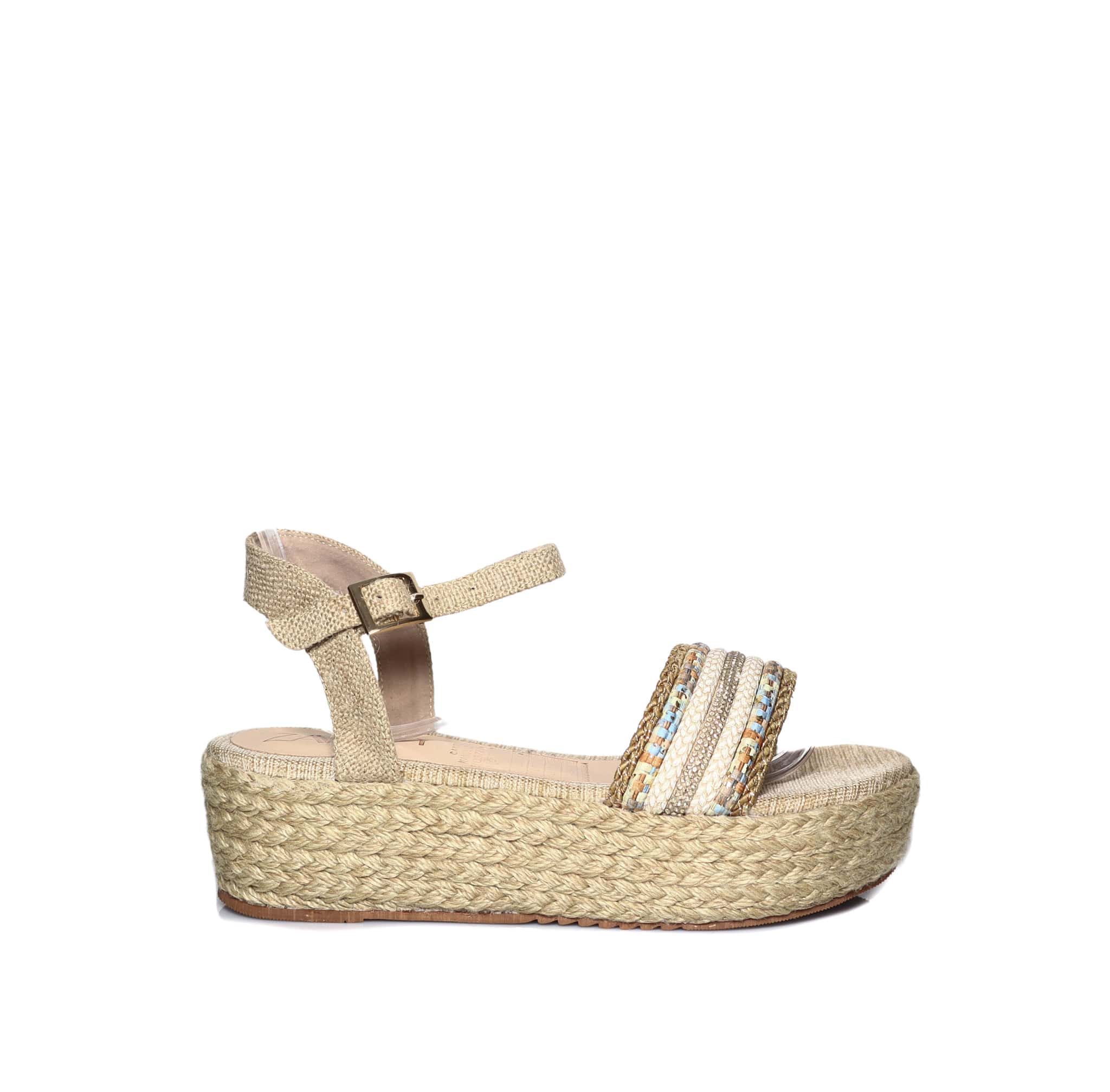 Sandalia plana yute cafe x amaretto para mujer 209-Z437