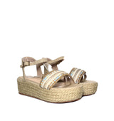 Sandalia plana yute cafe x amaretto para mujer 209-Z437