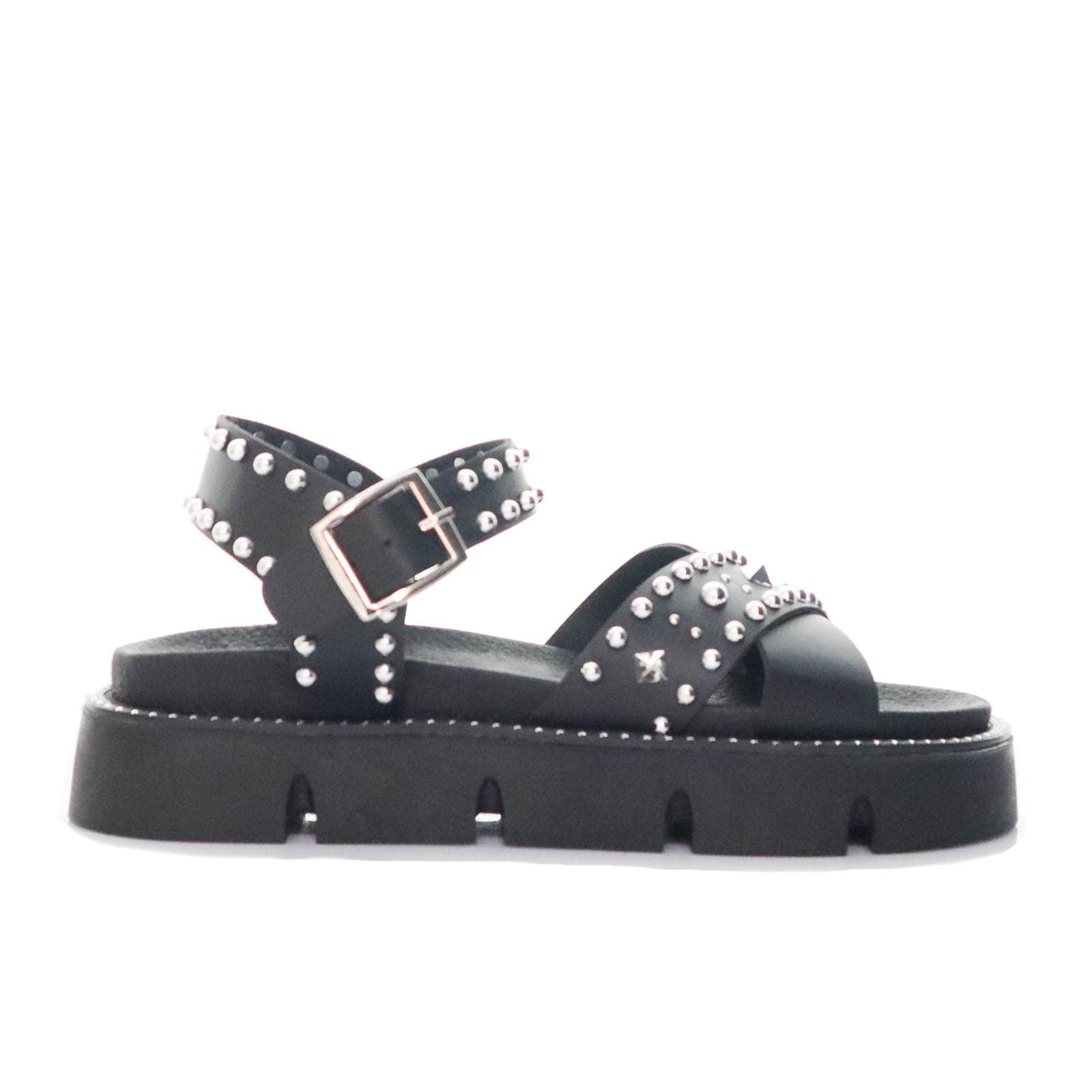 Sandalia plana negro para mujer 2202C-Z409