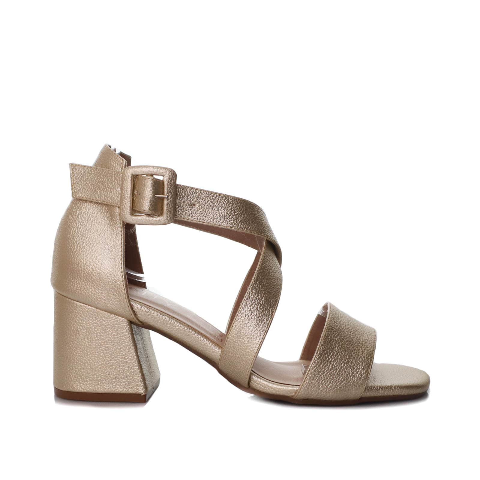 Sandalia tacon champaña para mujer 2355-Z148