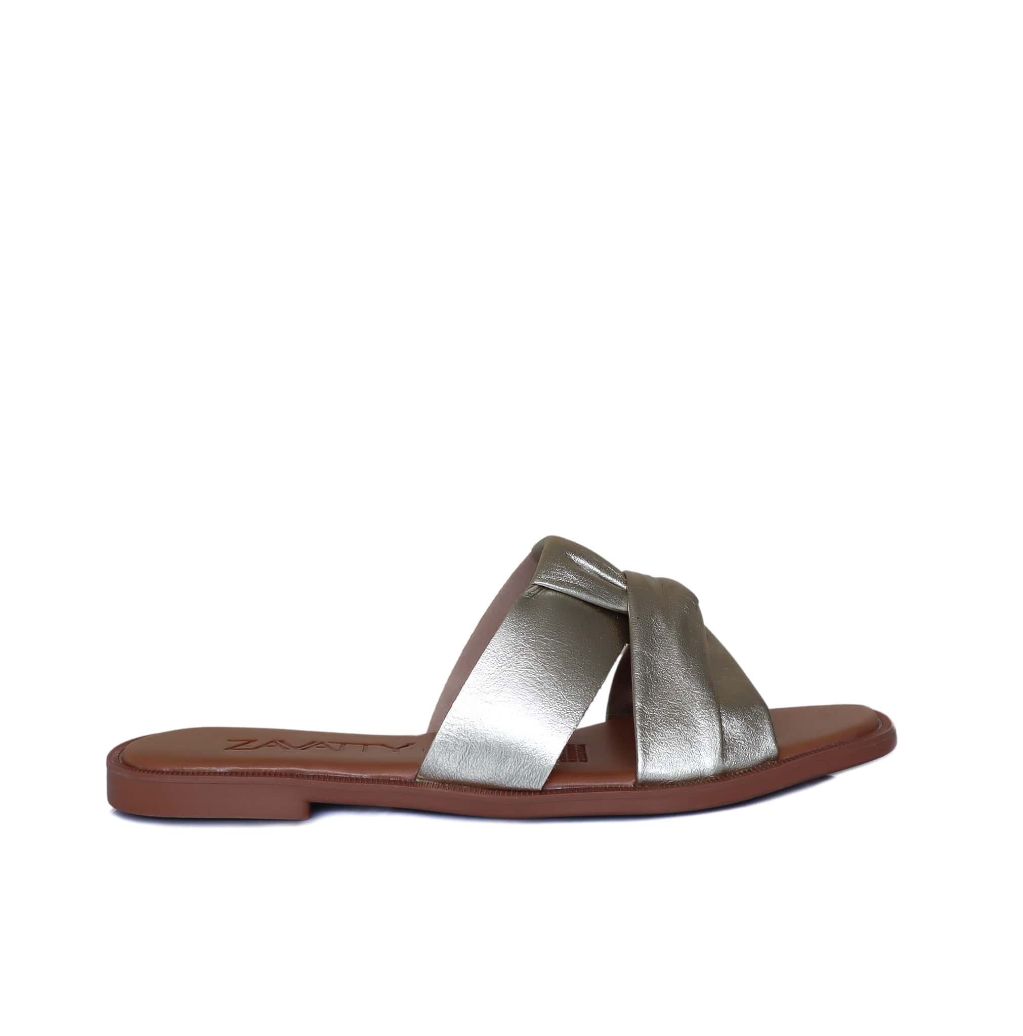 Sandalia plana oro para mujer 23C13-Z19