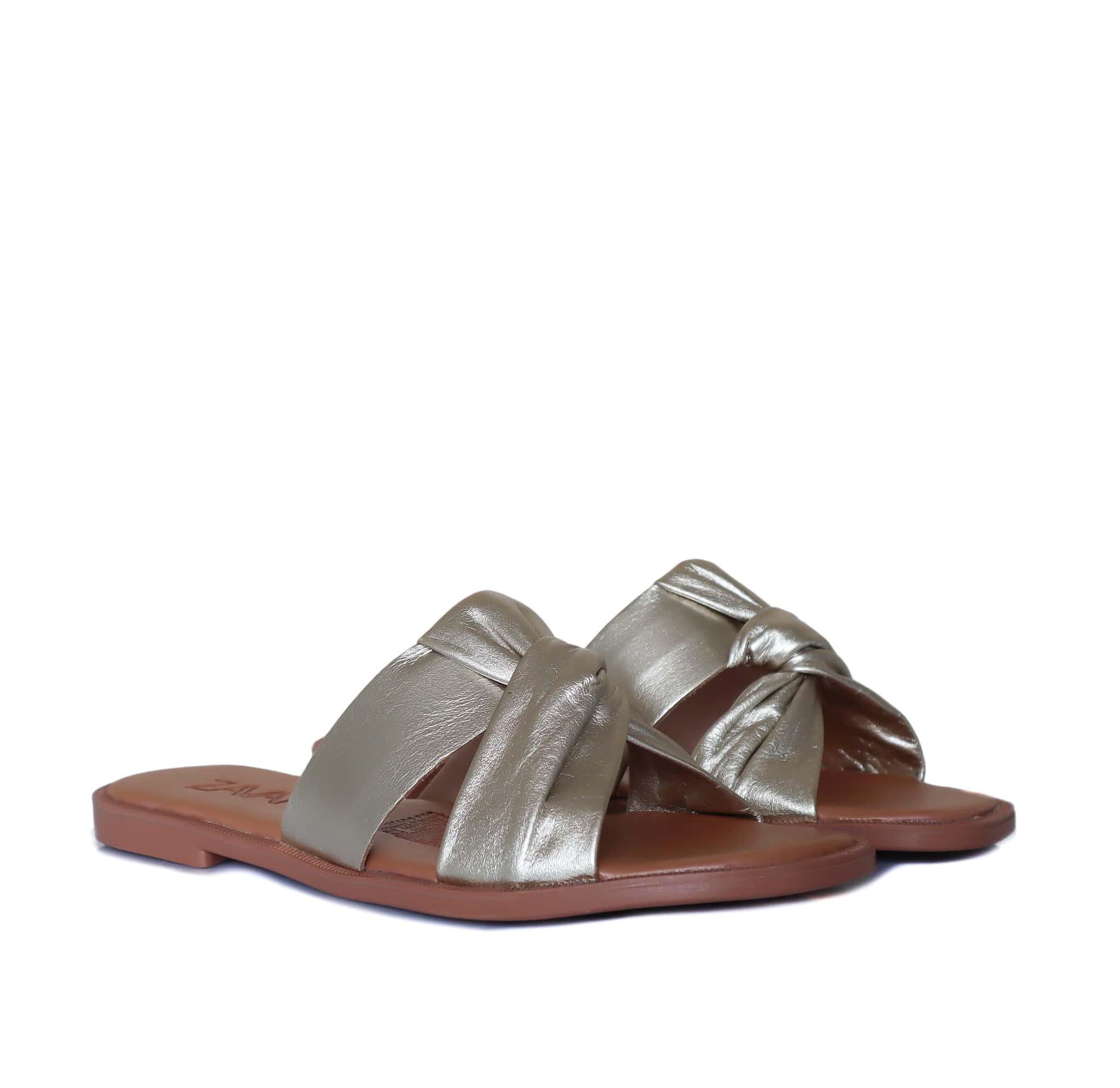 Sandalia plana oro para mujer 23C13-Z19