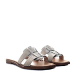 Sandalia plana platino para mujer 23C18-Z19