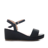 Sandalia plataforma baja negro para mujer 2407-Z132