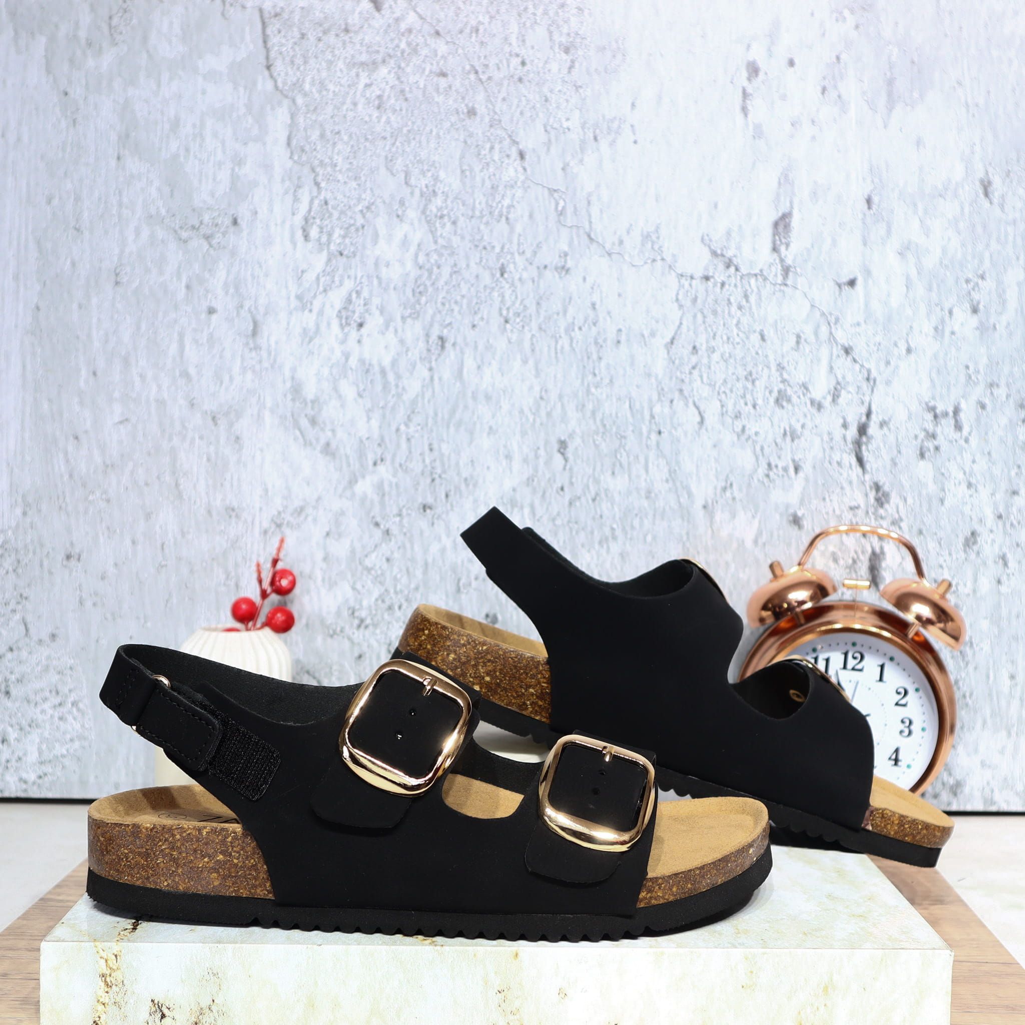 Sandalia canoa negro para mujer 251018-Z718