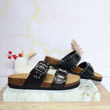 Sandalia plana negro para mujer 251020-Z718