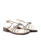 Sandalia plana champaña charol para mujer 2569-Z527