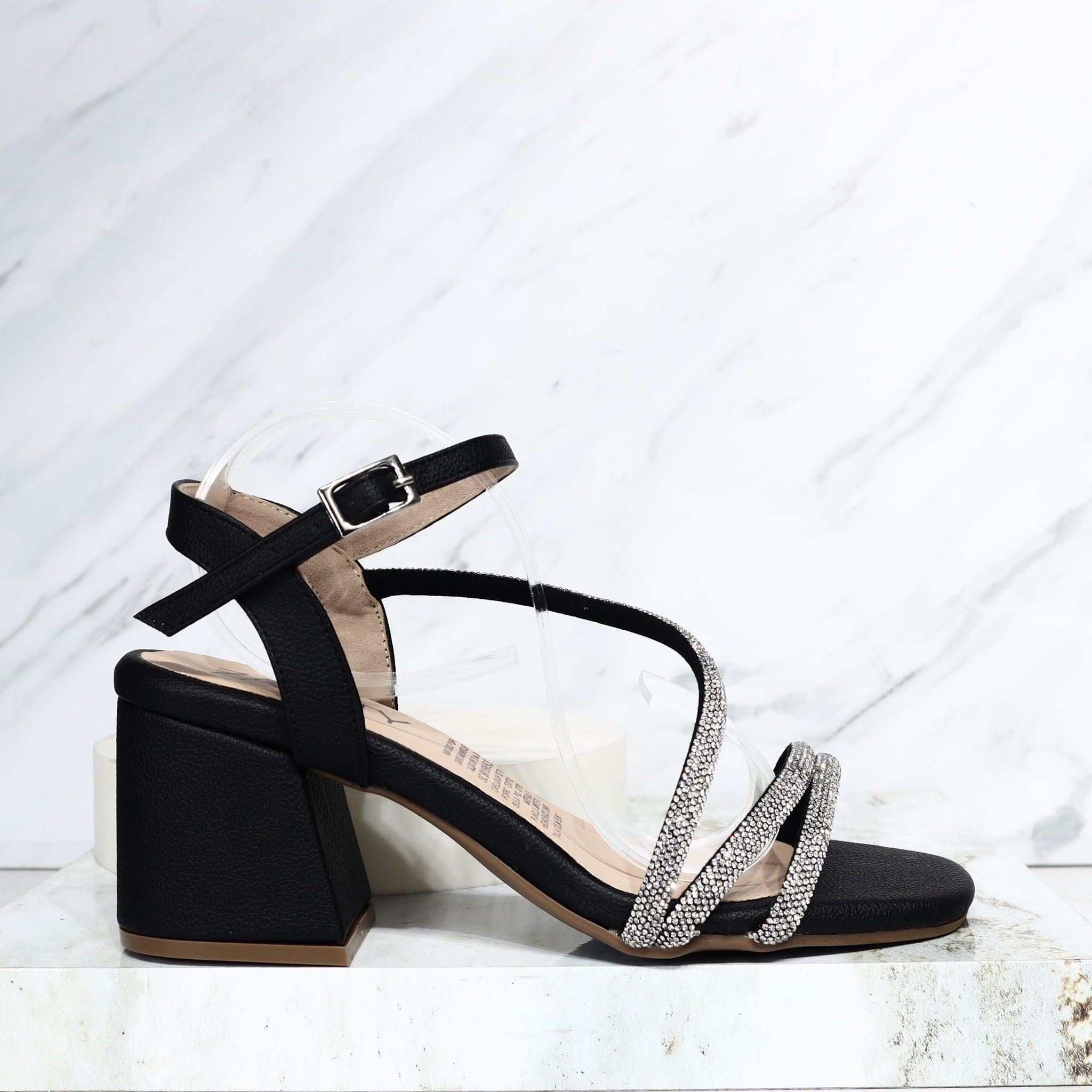 Sandalia 5 1/2 brillos negro x murano para mujer 2603-z148