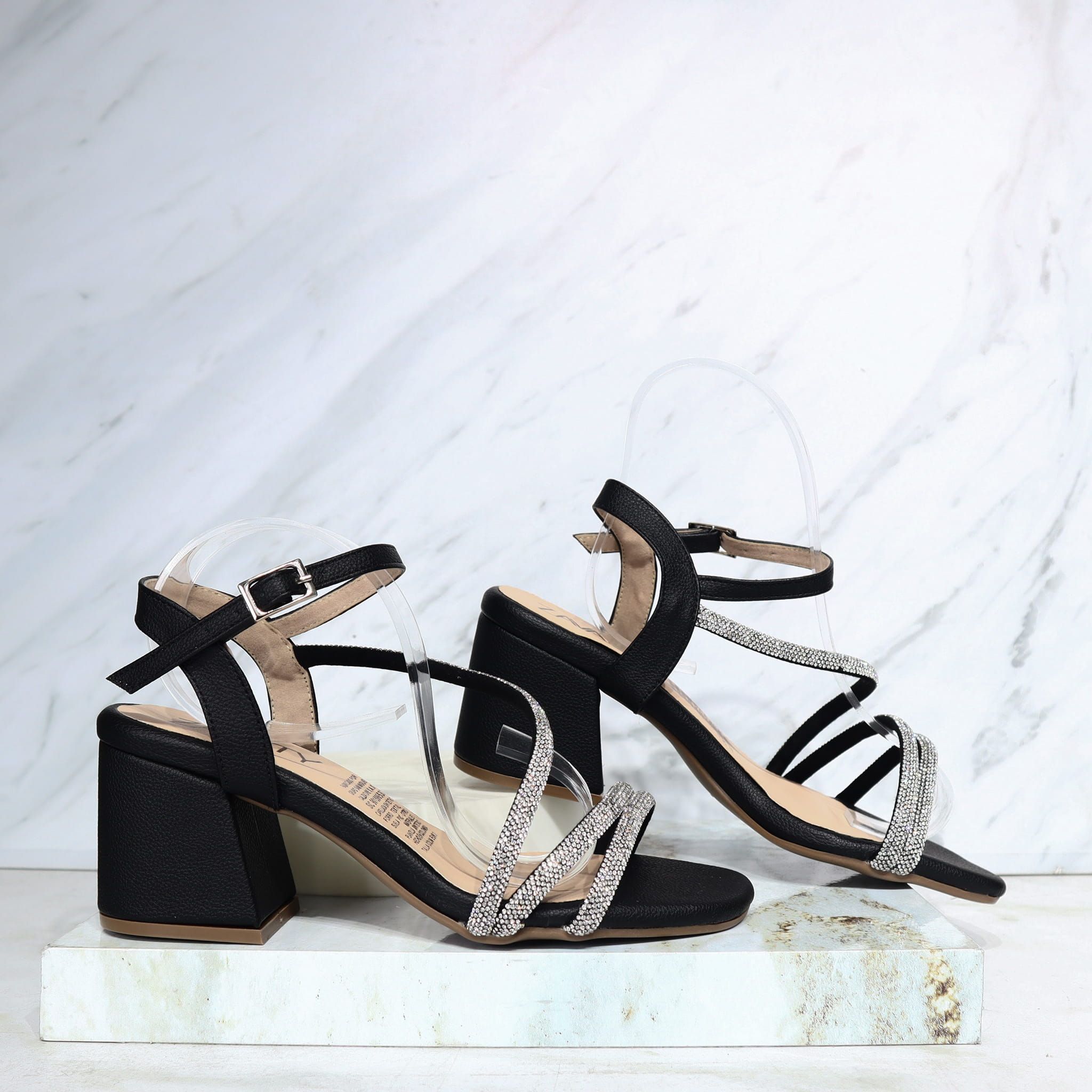 Sandalia 5 1/2 brillos negro x murano para mujer 2603-z148