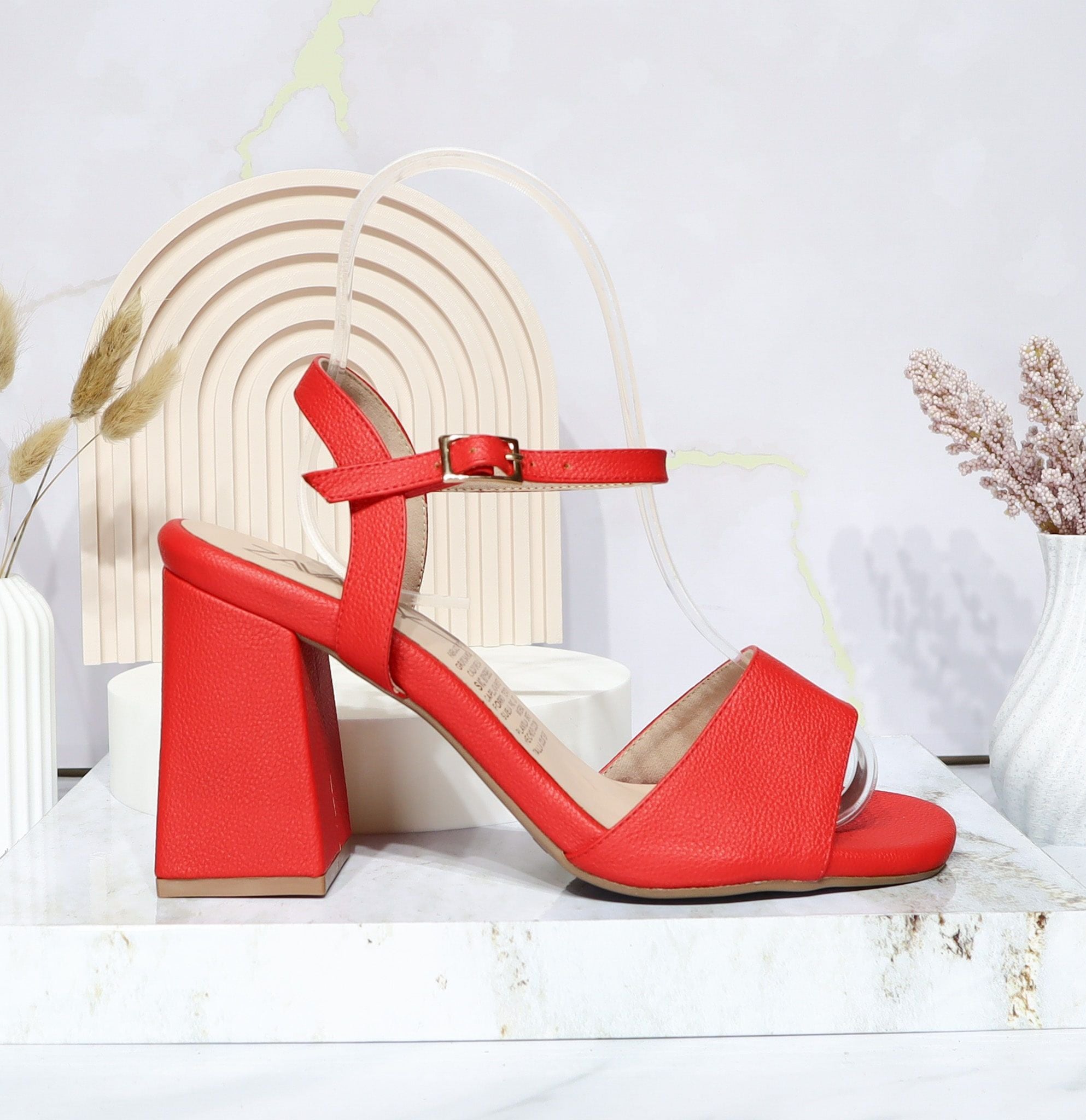 Sandalia tacon rojo para mujer 2712-Z148