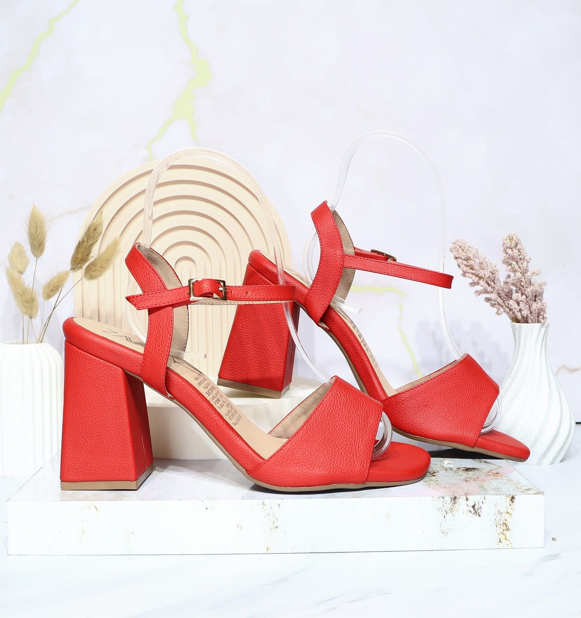 Sandalia tacon rojo para mujer 2712-Z148