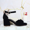 Sandalia tacon negro nobuck para mujer 2760-Z148