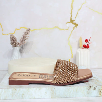 Sandalia plana oro rosa para mujer 2819-Z197