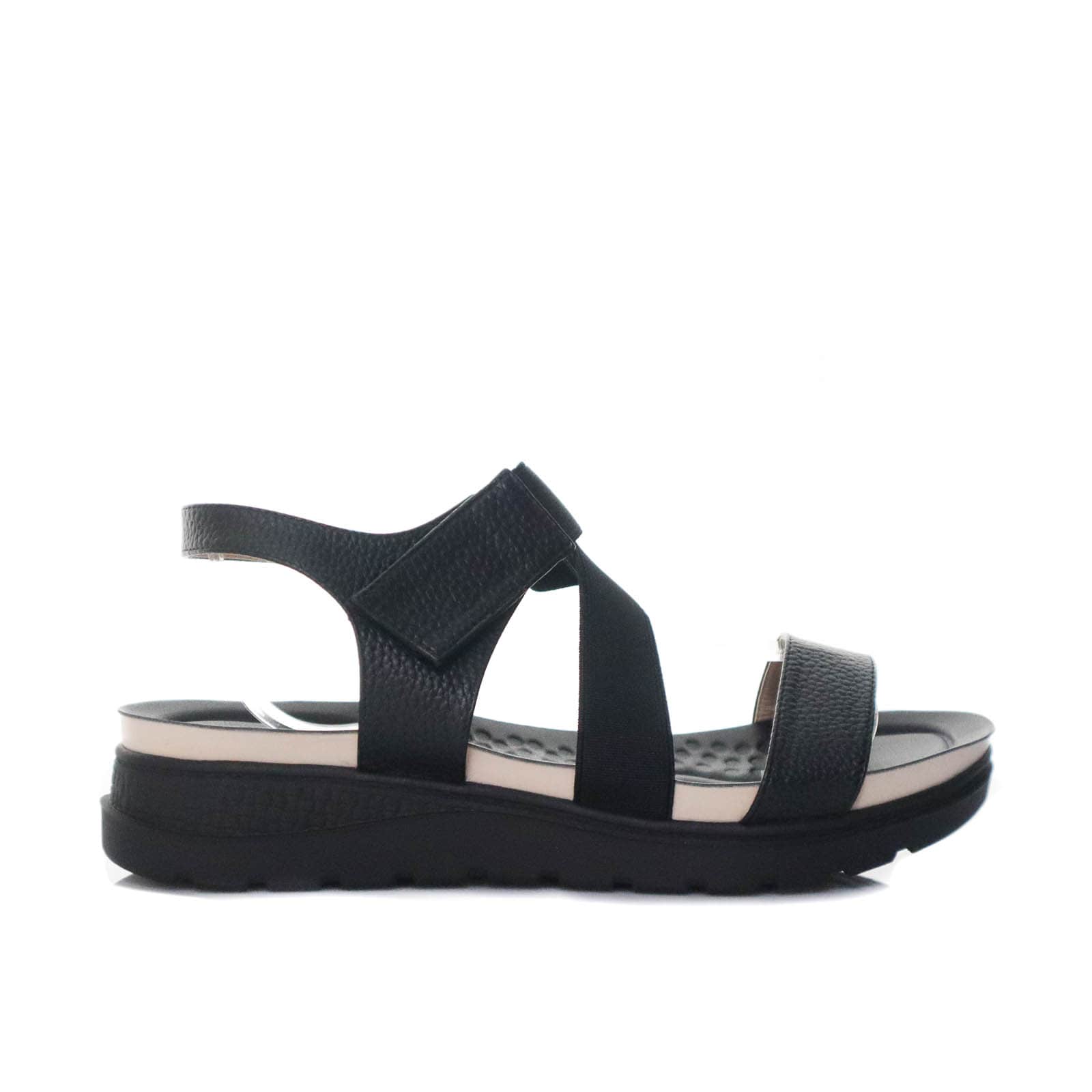 Sandalia plana negro para mujer 315-Z83