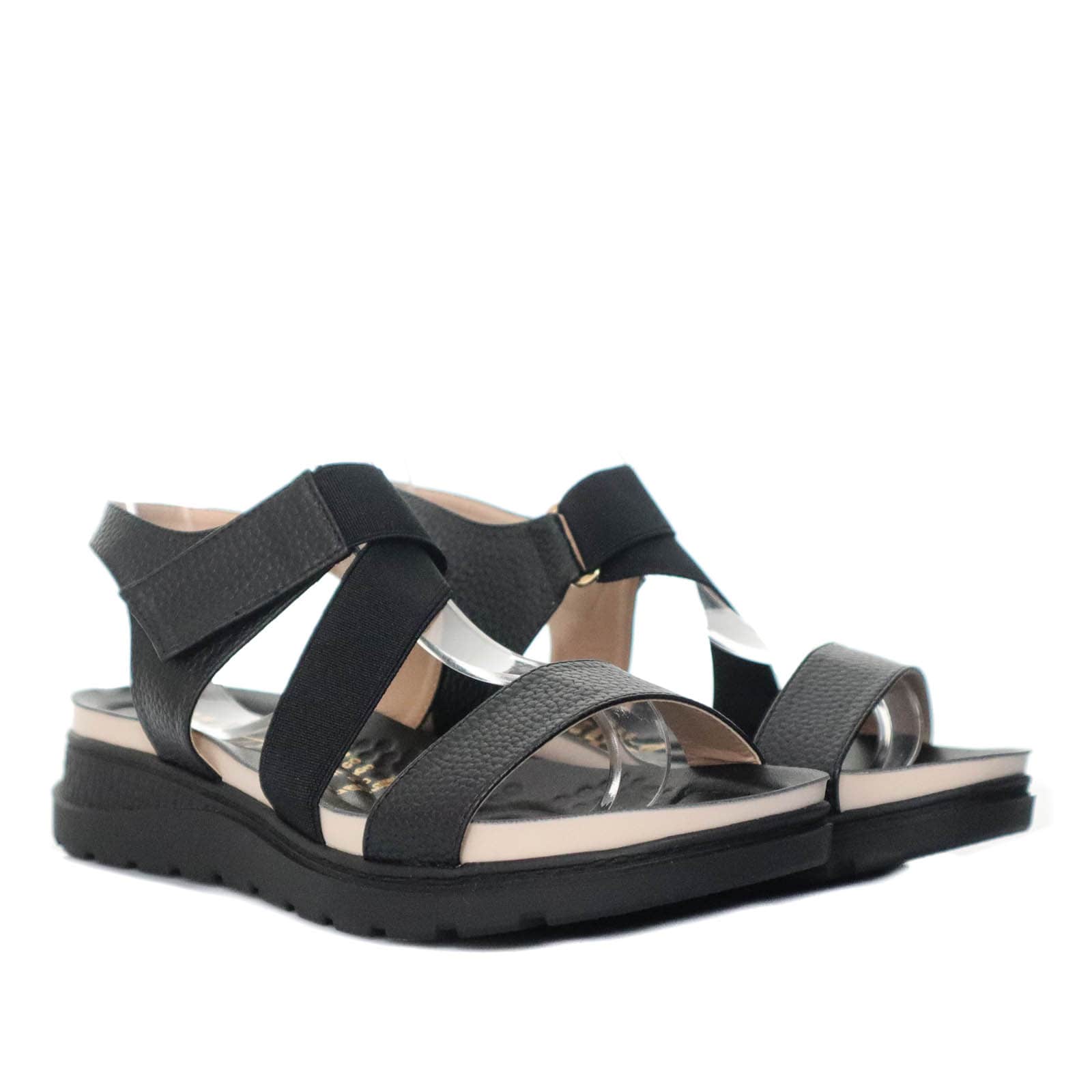 Sandalia plana negro para mujer 315-Z83