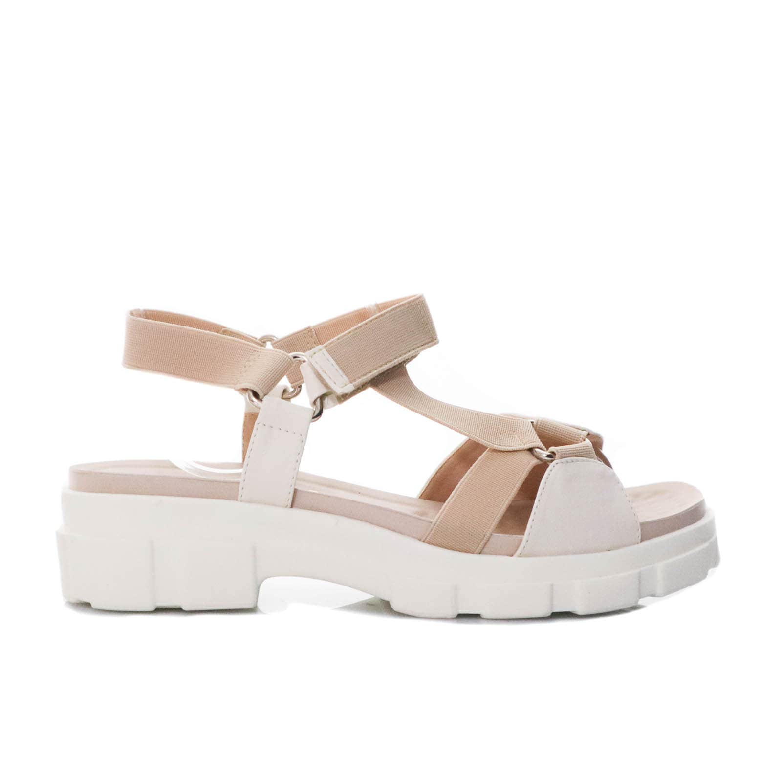 Sandalia plana talco para mujer 324-1-Z83