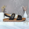 Sandalia plana negro para mujer 324-Z447