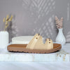 Sandalia plana beige para mujer 327-Z447