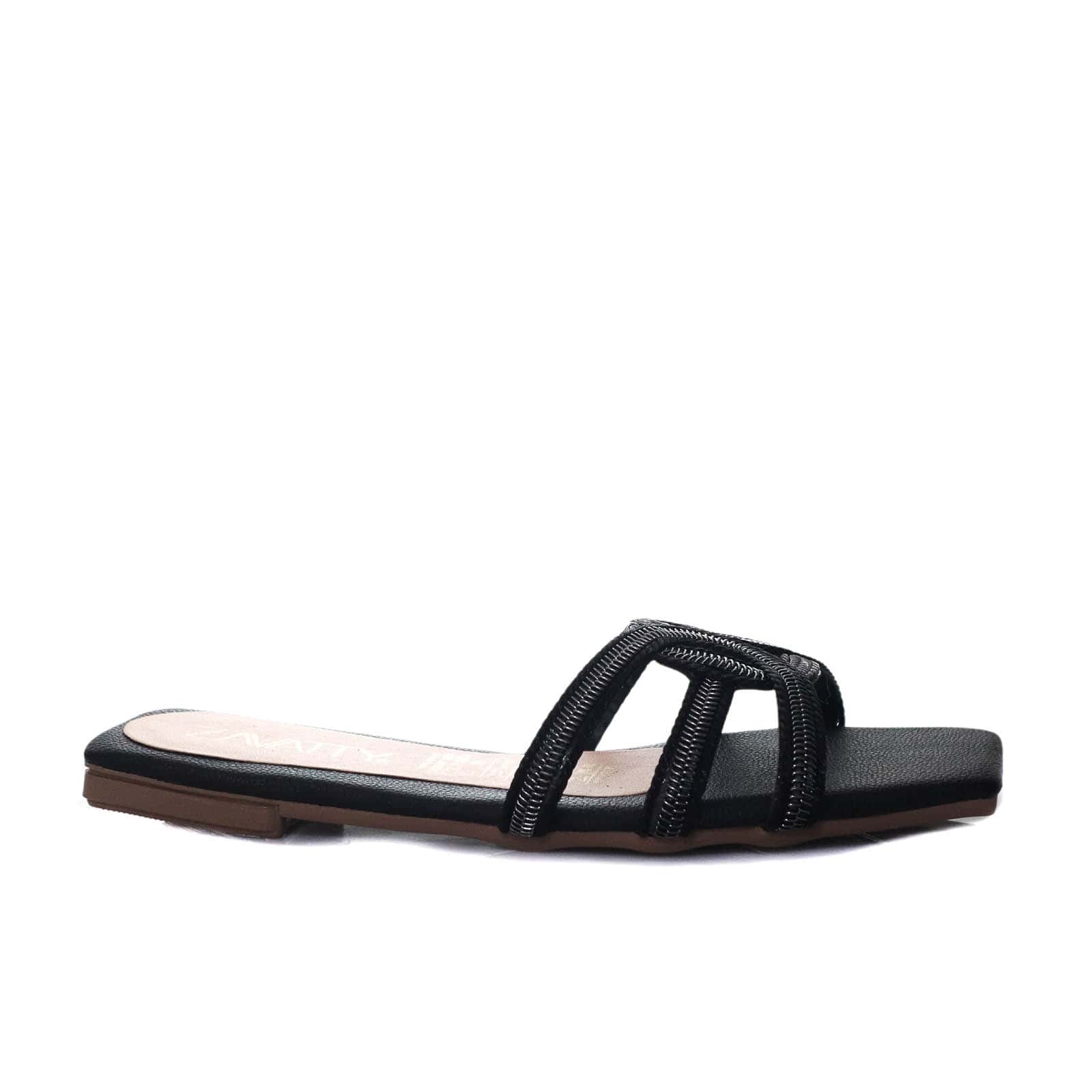 Sandalia plana negro para mujer 3512-Z278