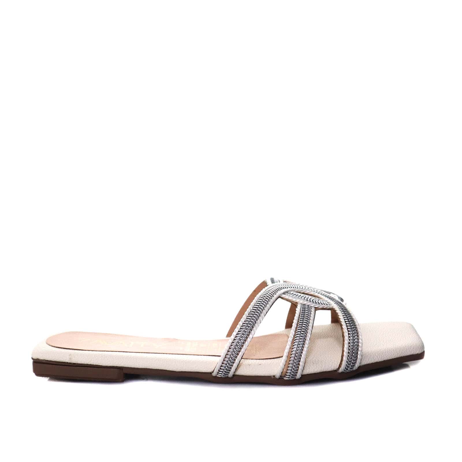 Sandalia plana talco para mujer 3512-Z278