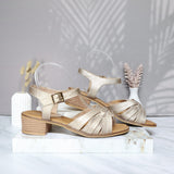 Sandalia tacon metal arena cuero para mujer 365-Z310