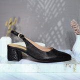 Tacon negro cuero para mujer 400-Z522