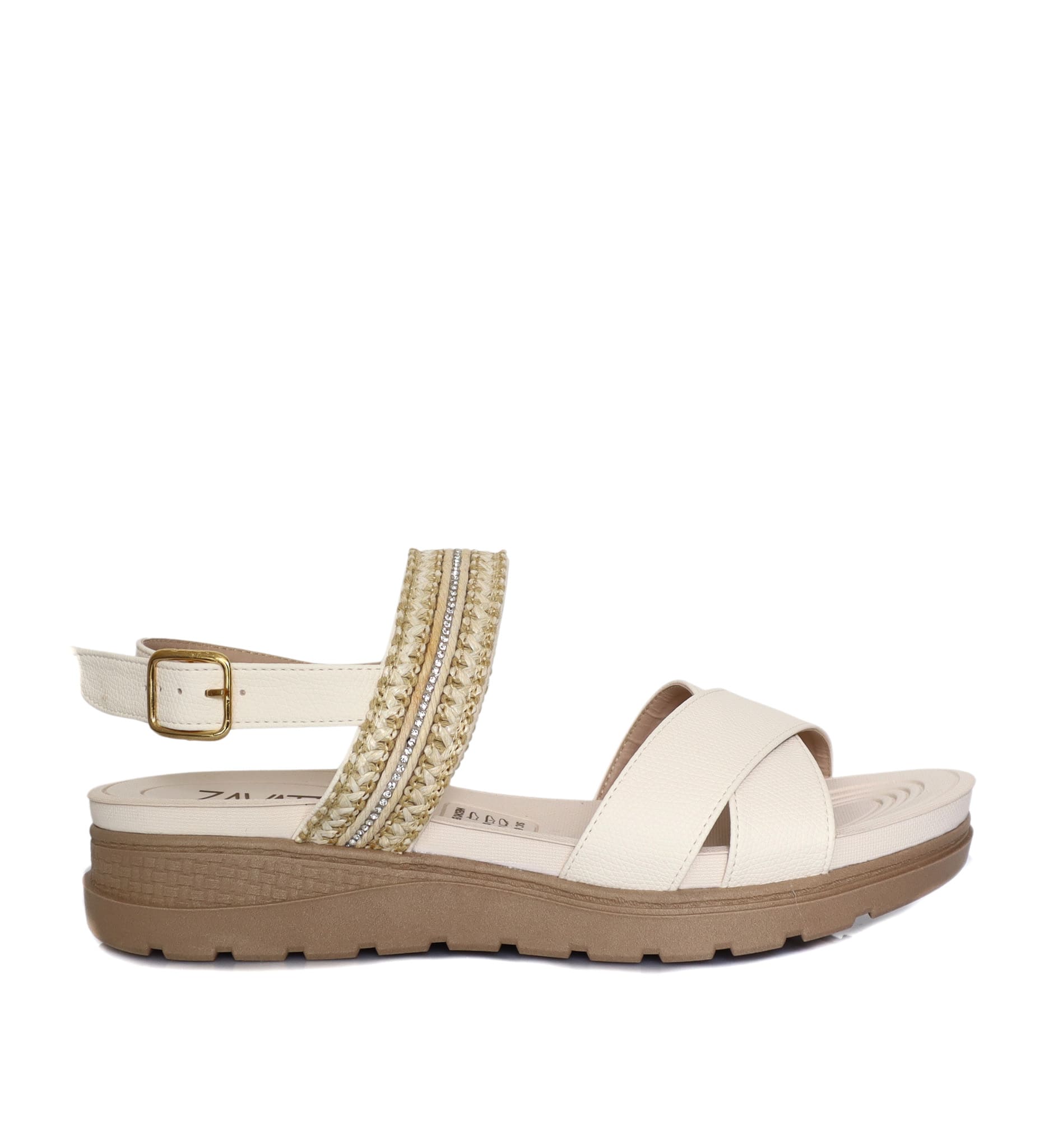 Sandalia plana talco para mujer 405-Z83