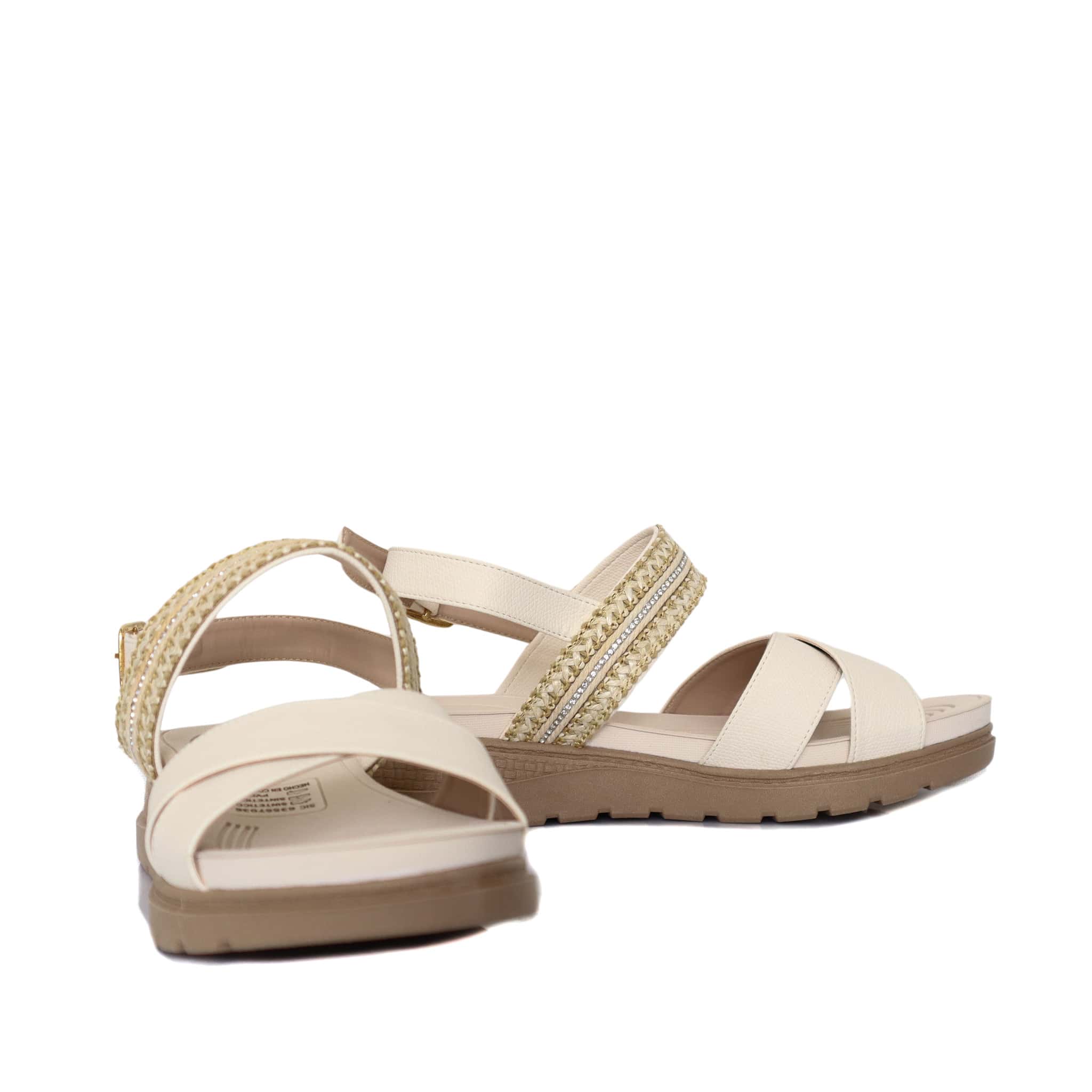 Sandalia plana talco para mujer 405-Z83